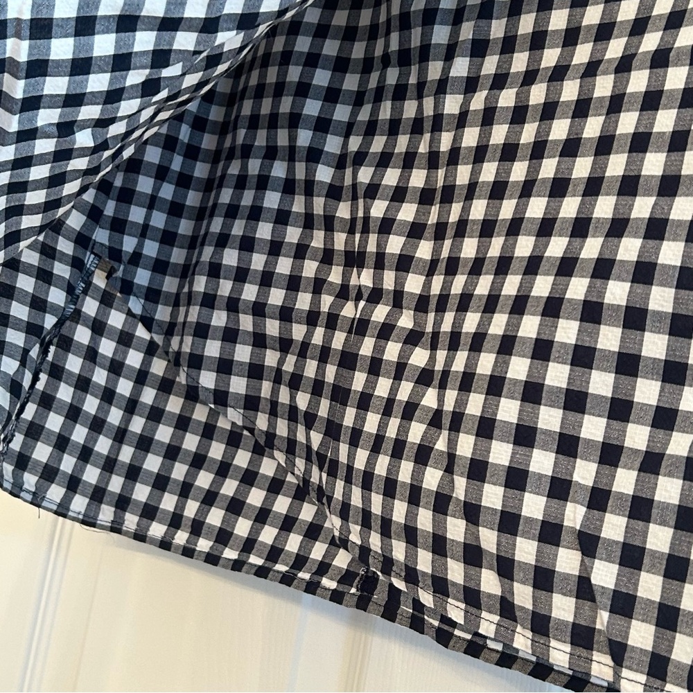 Loft Gingham Cotton Wrap Skirt Navy and White Size 8 - Picture 4 of 8